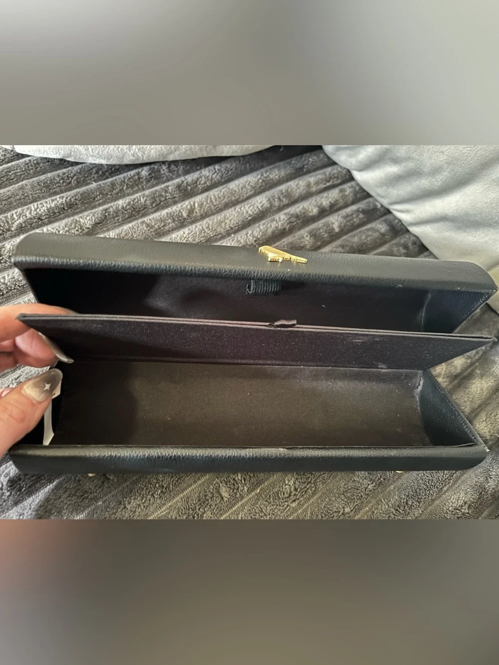 Black and Gold Bird Emblem Cosmetic Case